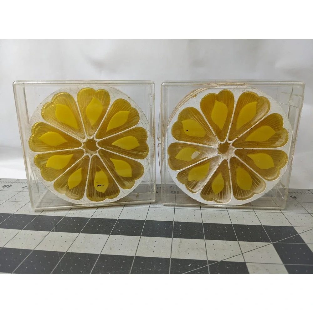 Coasters Lemon‎ Slices Set of 10 Yellow 4.5 Inch Round